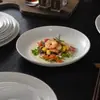 Prato raso prato raso prato prato para casa prato de porcelana de osso branco puro hotel restaurante barraca de comida prato para bife ocidental louça simples