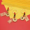 Chaveiro Pingente Esmalte Ouro de Areia Método Antigo Guochao Pingente Saco da Sorte Cinco Imperadores Vazado Presente Comemorativo de Ponto Turístico
