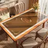 Mantel individual para mesa de comedor de PVC estilo americano, impermeable, a prueba de aceite, sin lavado, mantel de vidrio suave, alfombrilla transparente para mesa de café, alfombrilla aislante térmica anti-quemaduras