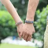 AMOR aleación cuero pulsera tejida joyería para parejas pulsera para parejas pulsera de piel de vaca al por mayor pulsera vintage
