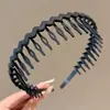 Diadema Ondulada Estilo Coreano para Mujer, Esponjosa y que Aumenta la Altura, Felpa con Estampado de Leopardo, Doble Uso, Pinza para el Cabello con Dientes, Versátil y Elegante