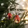 Bolas de Navidad de Plástico Más Vendidas Transfronterizas Colgantes Luminosos para Árbol de Navidad Colgantes de Bola Decorativos Electroplateados con Bombilla Colgantes de Bola