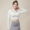 Roupas de yoga leves, com sensação de "quase nada", para mulheres, de secagem rápida, respiráveis, tops esportivos de manga curta e manga longa, tops de fitness, em estoque, direto do fabricante