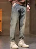 Jeans de Alta Gama 2025 Nuevos para Hombre Marca de Moda Rectos Sueltos Retro Americano Versátiles Pantalones Largos Estilo Popular para Hombre