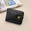 Nueva Cartera Corta con Cremallera Transfronteriza con Diseño de Hebilla de Cobre, Popular en Amazon, Cartera para Hombre, Billetera para Monedas
