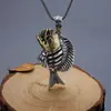 Colgante de piraña personalizado para hombre, plata de ley 925, retro, exagerado, desgastado, creativo, colgante, joyería de plata tailandesa, moderna y a la moda