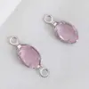 Aço Inoxidável 304 Vidro Colorido Pingente Oval DIY Acessórios para Joias Feitas à Mão Acessórios para Colar Pulseira