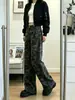 Calça jeans camuflada de perna reta para mulheres, nova coleção outono 2026, plus size, cintura alta, modelagem que emagrece, corte solto, calça versátil de perna larga