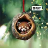 Adornos de Árbol de Acrílico Nuevos Transfronterizos para Animales Colgantes de Árbol de Navidad Impresión Plana de Mapache Decoraciones Colgantes