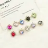 Pingente Charme Coração Cortado a Laser com Strass Inserido em Metal para Pulseira Colar Brinco DIY Artesanal Materiais Enfeites