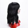 Peluca para mujer personalidad blanco y negro doble color peluca de fibra química flequillo recto media longitud cabello rizado peluca de fibra química pelucas