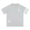 Fabricante Direto Camiseta Simples Masculina Manga Curta Verão Tendência Marca Roupas Estilo Ins Hong Kong Versátil Bordada Gola Redonda Pulôver