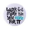 Broche Redondo Geométrico Creativo de Dibujos Animados con Letra de Frase Corta en Inglés, Lindo Personaje Animal Insignia de Hojalata Metálica