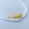 Contas Redondas Separadas Cobertas em Ouro 18K que Preservam a Cor Acessórios para Pulseira de Contas Soltas DIY Pulseira Colar Material para Miçangas Espaçador de Roda