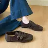 Zapatos casuales para mujer con estampado de leopardo y suelas suaves, nuevo estilo retro francés de otoño 2026, zapatos Mary Jane de doble hebilla para mujer
