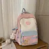 Mochila Fresca Estilo Japonês para Estudante do Ensino Médio Grande Capacidade Mochila Colorida Doce Multiuso Mochila de Viagem e para o Dia a Dia para Mulheres