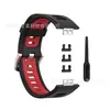 Adequado para relógio inteligente Huawei watch fit pulseira de silicone pulseira bicolor integrada pulseira de pulso com textura de cabeça de aço inoxidável