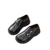 Mocasines Retro Tallados Estilo Británico para Mujer, Nuevo Modelo Primavera 2026, Zapatos de Cuero Planos Versátiles de Suela Blanda Cómodos