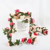 Cipó de rosas artificiais com 45 cabeças, para decoração de teto de casamento, cobertura de dutos de ar condicionado e arranjos de cipós cascateantes; disponível em estoque para vendas transfronteiriças