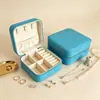 Mostrador de joyería, caja de regalo de cuero para joyería, caja cuadrada para joyería, caja para pendientes de alta gama, liga para el cabello y broche, personalizable con impresión de logotipo