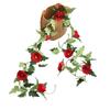 Simulación enredadera de rosas colgante de pared flor flor falsa enredadera boda techo 9 rosas flor de bloqueo de aire acondicionado arte floral