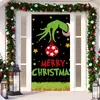 2026 Nuevo Cortina de Puerta Banner de Navidad Decoración de Fondo para Fotos al Aire Libre con Papá Noel y Cachorro