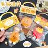Pingente Brinquedo de Pelúcia Comida Fofa Desenho Animado Feminino Versátil Pingente Decorativo Boneco Realista de Torrada Hambúrguer Pequeno Presente
