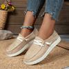 Comercio exterior talla grande Nuevos 2023 zapatos de una sola capa Amazon lona casual ligeros mocasines perezosos para mujer Zapatos color Nude