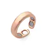 Pulsera Anillo Magnético de Cobre Rojo Antiguo Cepillado Ajustable Temu Aliexpress Amazon Europeo y Americano Listo para la Venta
