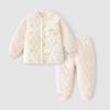Conjunto de Dos Piezas de Manga Larga y Pantalón Largo para Niños y Niñas, Nuevo Modelo 2025, Clase A, Sin Costuras, Ropa de Algodón Cálido Acolchado para Otoño e Invierno