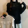 Moda Tallas Grandes Otoño/Invierno 2026 Reductor de Edad Elegante Ajustado Prenda Base Cuello Alto Manga Larga Suéter de Punto