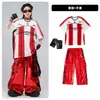 Roupas de Street Dance para Meninos Hip-Hop Outfits Modernos Infantis Marca de Moda Hip-Hop Roupa Infantil Roupa para Apresentação na Passarela de Couro Vermelho Brilhante para Meninos