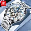 Reloj Marca Oris al por Mayor Fabricante Nuevo Reloj Mecánico Reloj con Diamantes Huecos Reloj Luminoso de Moda para Hombres