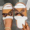 Pantuflas de Felpa para Mujer sin Cordones con Lazo Dulce, Pantuflas de Felpa Cálidas para Interiores de Suela Gruesa Antideslizantes, Personalizables