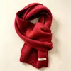 Bufanda de punto de color liso estilo coreano para otoño e invierno para mujer, engrosada, suave y versátil, bufanda larga, calentador de cuello cálido para estudiantes y parejas