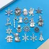 Mezcla 100 Colgante Serie Navideña 5 Colores Árbol de Navidad Copo de Nieve Muñeco de Nieve Campana Colgante Hecho a Mano Accesorios de Joyería DIY