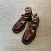 Zapatos de plataforma gruesa con tacón grueso para mujer, estilo retro, moda única, para niños, de altura baja, con tira en T, tacón alto, Mary Janes