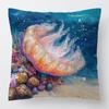 Funda de Almohada Medusa Transfronteriza Jit Estampado Marino Hogar Explosión Verano Cojín Grande Piel de Durazno Decoración