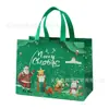 Bolsas de Navidad No Tejidas Laminadas Cruzadas en Stock, Bolsas de Compras Ecológicas, Bolsas de Regalo Impresas a Color, Bolsas Tote Personalizadas