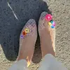 Charms para Zapatos con Agujero Pequeño, Accesorios Transparentes Puntiagudos para Zapatos de Gelatina, Sensación de Alta Gama, Decoraciones para Zapatos DIY, Charms Coreanos Desmontables para Zapatos