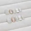 Uñas Postizas Artesanales Ojo de Gato Desmontables Manicura Uñas Cortas Estilo Ballet Tallas Variadas Uñas Postizas 10 Piezas Mayoreo