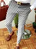 2024 Novo Calça Casual Masculina Transfronteiriça Europeia e Americana com Padrão Abstrato 3D Estampado Cintura Média Calça Casual Microelástica