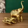 Al por mayor de fabricante adornos de elefante de latón, pareja auspiciosa y de buenos augurios de símbolos de riqueza, elefantes absorbentes de agua para decoración del hogar