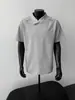 Camiseta de hombro recto Cleanfit para hombre y mujer, polo de verano con cuello camisero, diseño de manga corta ajustado, top de media manga deconstruido