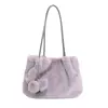 Bolsa de Felpa Linda Ins para Mujer Otoño e Invierno Nueva Gran Capacidad para el Trabajo y Ropa de Trabajo Bolso de Hombro de Moda Peludo