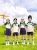 Roupas de Performance, Uniformes de Classe, Uniformes de Escola Primária, Conjuntos de Três Peças para Primavera e Outono, Roupas Esportivas Infantis Estilo Chinês, Uniformes de Jardim de Infância