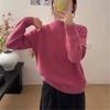 Suéter de Terciopelo con Osito Miel y Perlas de Cuello Medio para Mujer, Nuevo Invierno 2026 Grueso Elegante Capa Base para Mujer, Ropa Interior de Otoño e Invierno