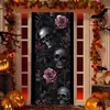 Cortina de Porta para Halloween com Esqueleto de Beleza e Bruxa de Terror, Decoração para Atmosfera Festiva Interna e Externa, Em Estoque Transfronteiriço