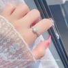 Anillo Elegante de Copo de Nieve con Diamantes Completos Estilo Coreano Anillo Abierto de Diamantes Moissanita Anillo de Diamantes Envolventes para Mujer Accesorios de Regalo de Compromiso