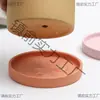 Base de Mimbre Cerámica Quemada Esterilla Decorativa para Agua Florero Nórdico Color Apagado Maceta Engrosada Recolector de Agua